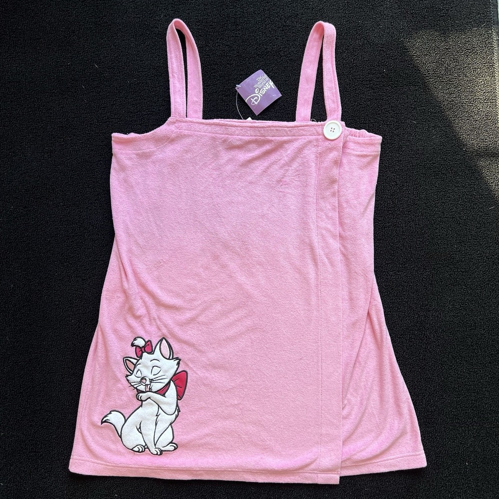 Vintage Disney Aristocrat Marie Pink Bath Towel Wrap Women XXL New with Tags NOS